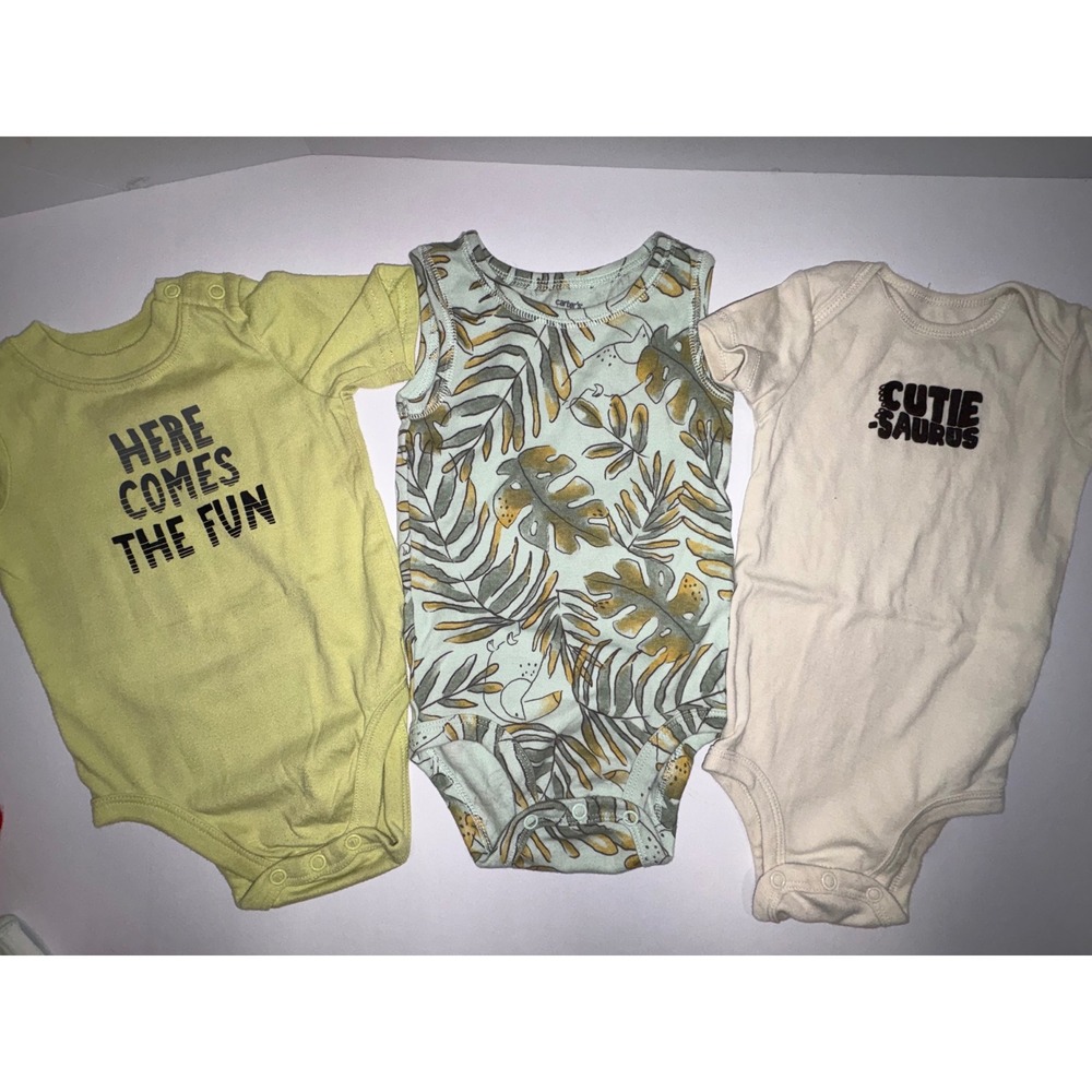 Baby‎ Boys Bodysuit Bundle of 10!! 12 Months Carter's Garanimals Cute Fun Prints - Picture 3 of 7